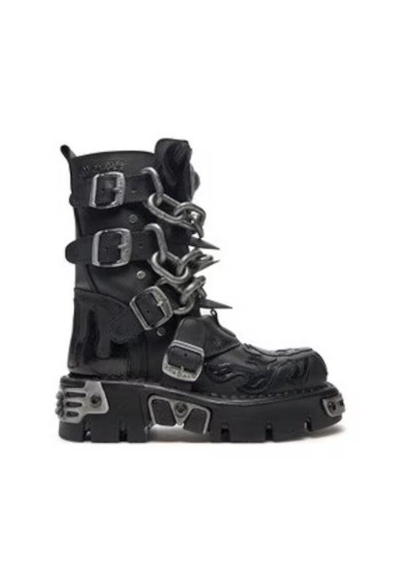 New Rock Ghete dama piele ecologica - negru -