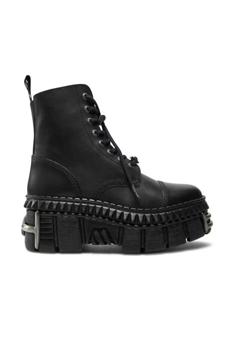 New Rock Ghete dama - piele ecologica - negru - Negru