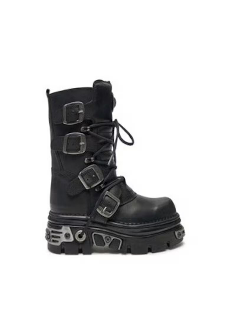 New Rock Ghete dama piele ecologica - negru - Negru