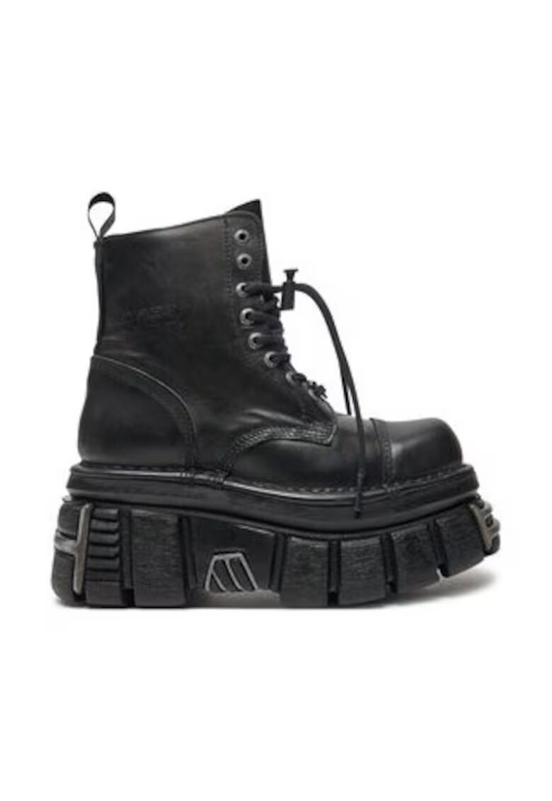 New Rock Ghete dama - piele ecologica - negru0