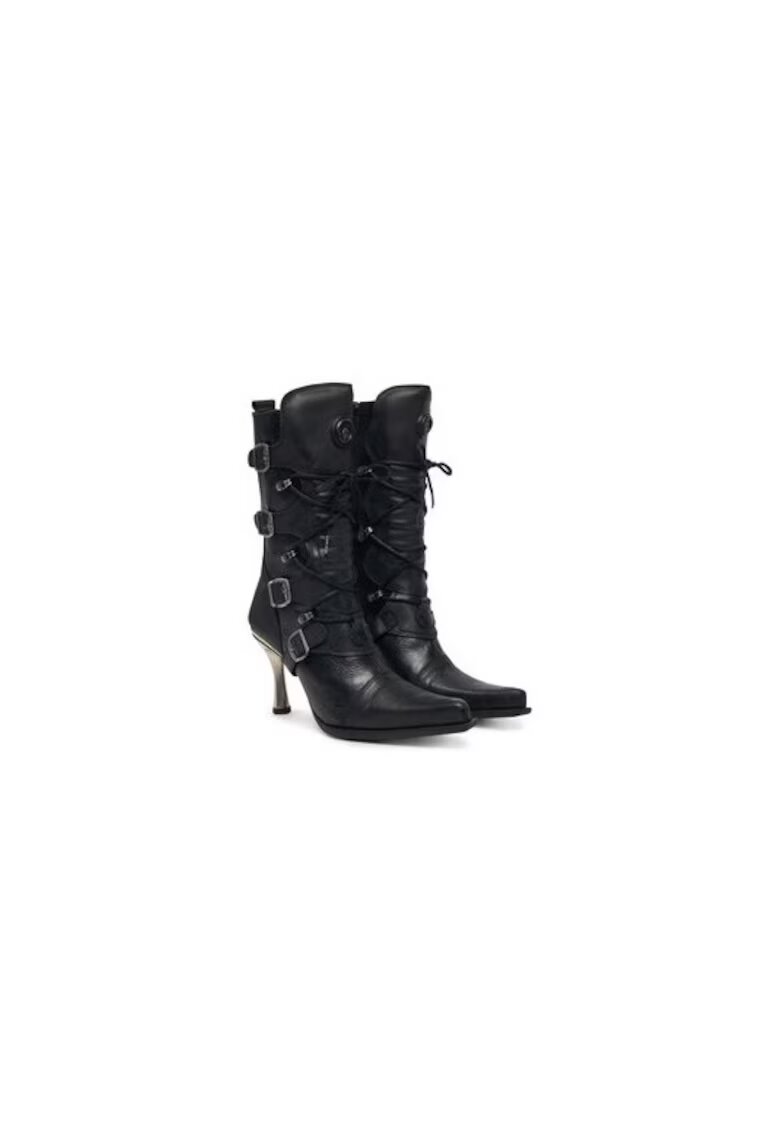 New Rock Ghete dama Piele naturala - Negru