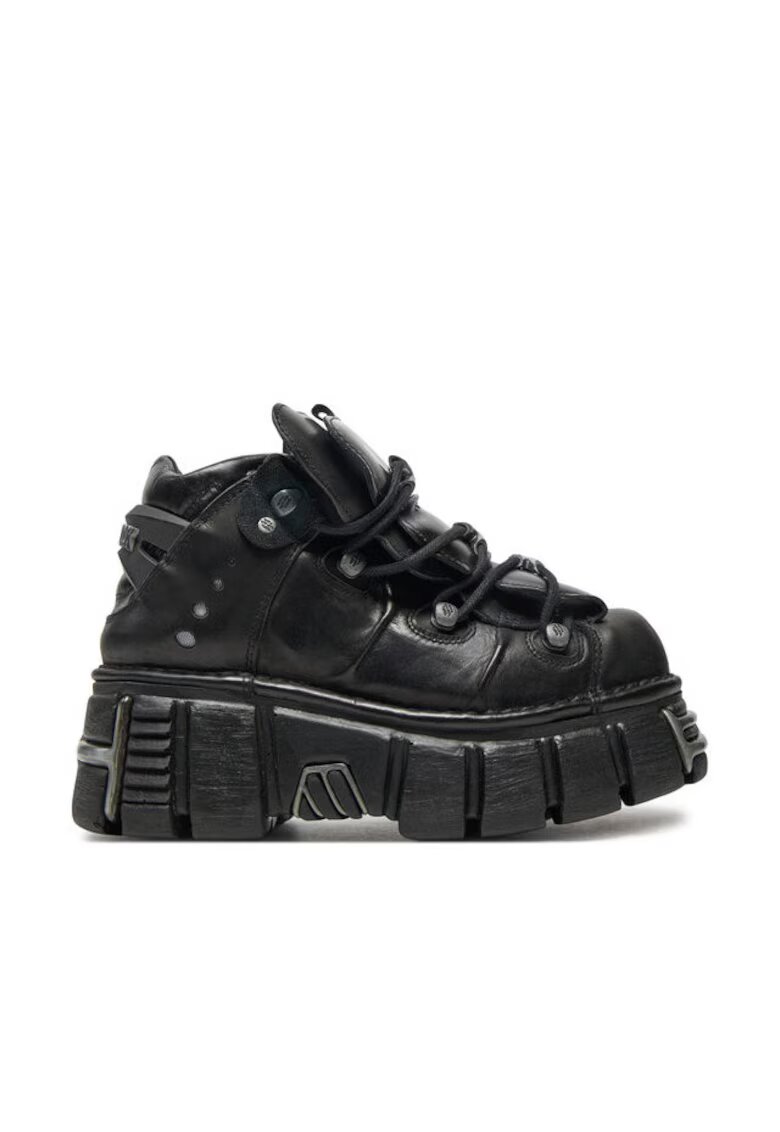 New Rock Ghete dama piele naturala - negru -
