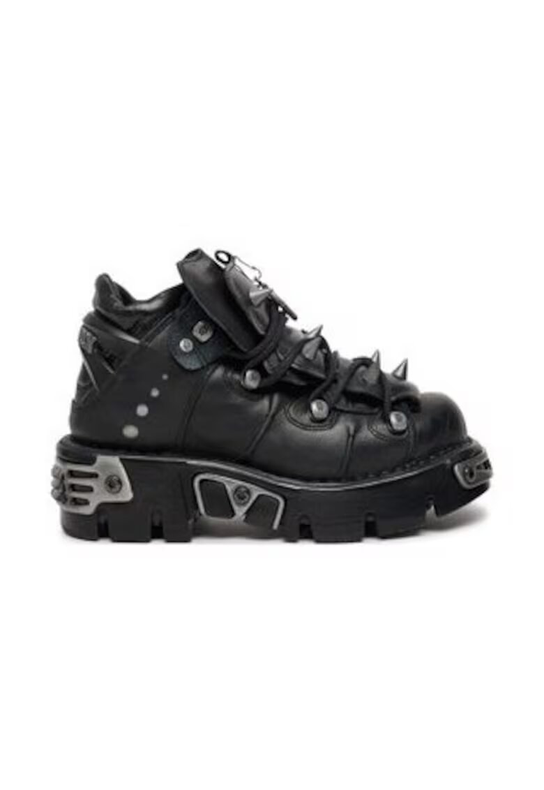 New Rock Ghete dama piele naturala - negru - 36