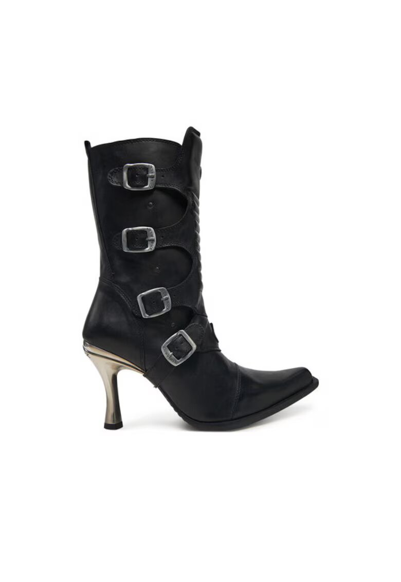 New Rock Ghete dama Piele naturala - Negru - Negru