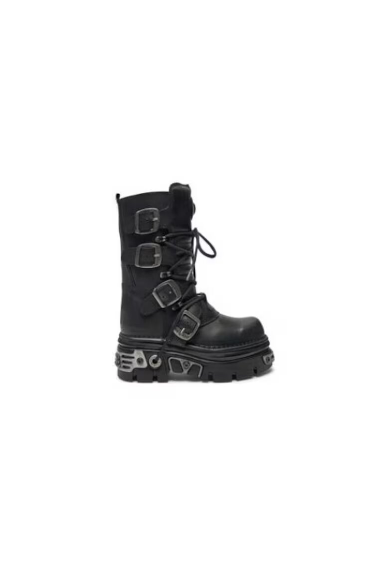 New Rock Ghete sport barbati piele ecologica - negru -
