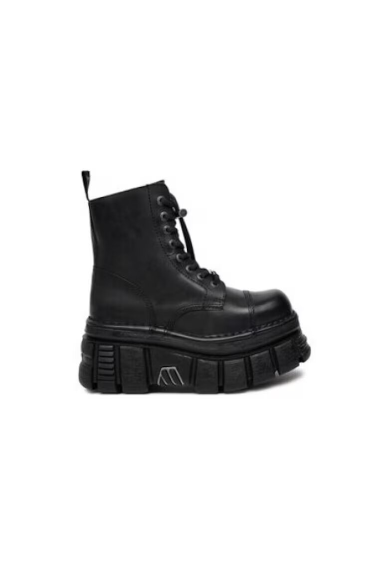 New Rock Ghete sport barbati piele naturala - negru - Negru