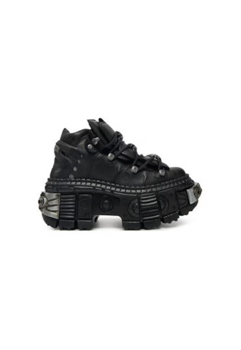 New Rock Pantofi sport dama - M-WALL106-S10 - Piele naturala - Negru