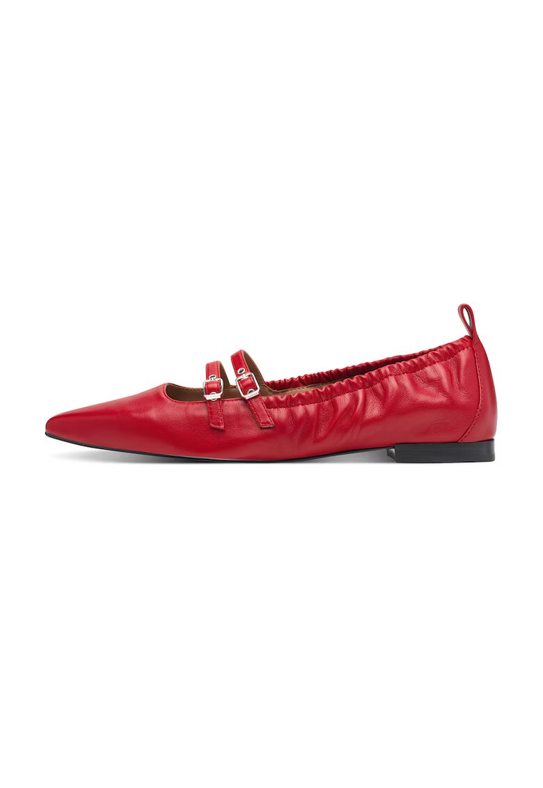 NEWD Balerini de piele cu varf ascutit - Rosu vermillion