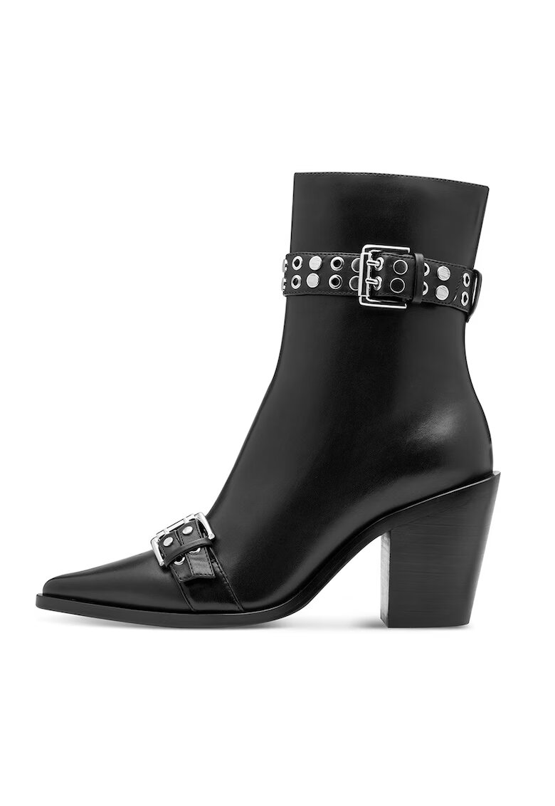 NEWD Botine din piele cu toc masiv - Negru