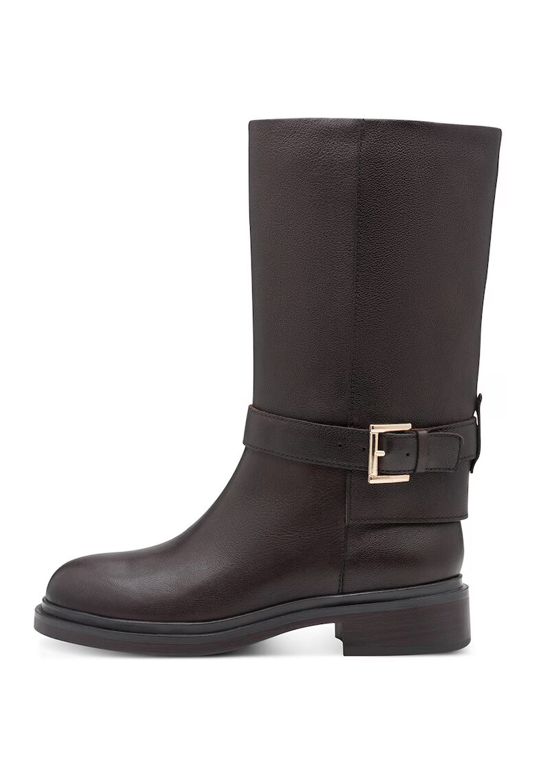 NEWD Cizme mid-calf din piele - Maro inchis