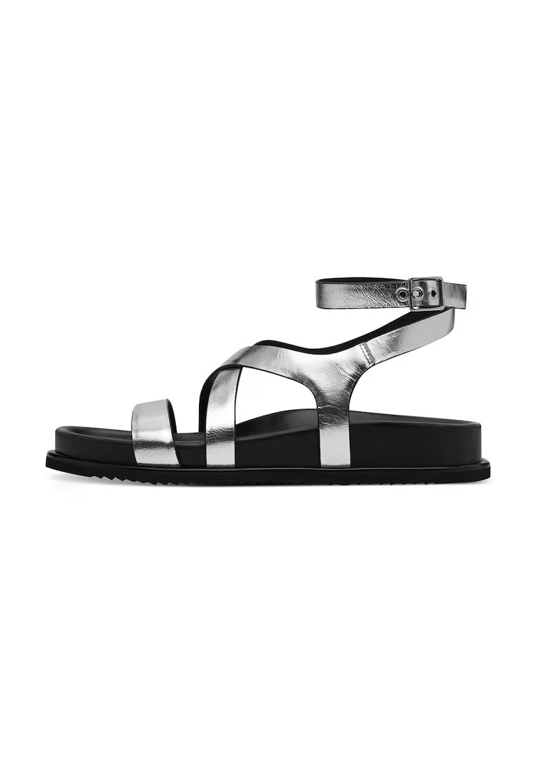 NEWD Sandale de piele cu catarame - Argintiu