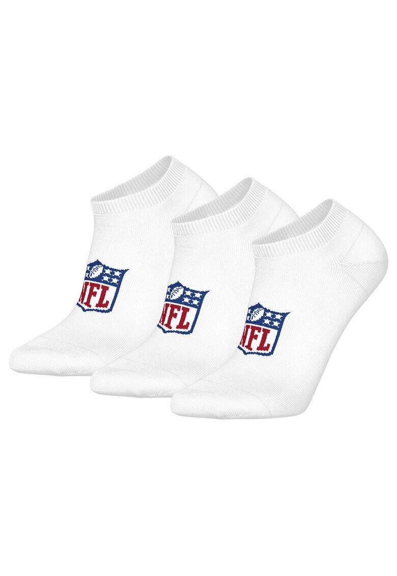 NFL Set de sosete pana la glezna - unisex - cu logo - 3 perechi - Alb