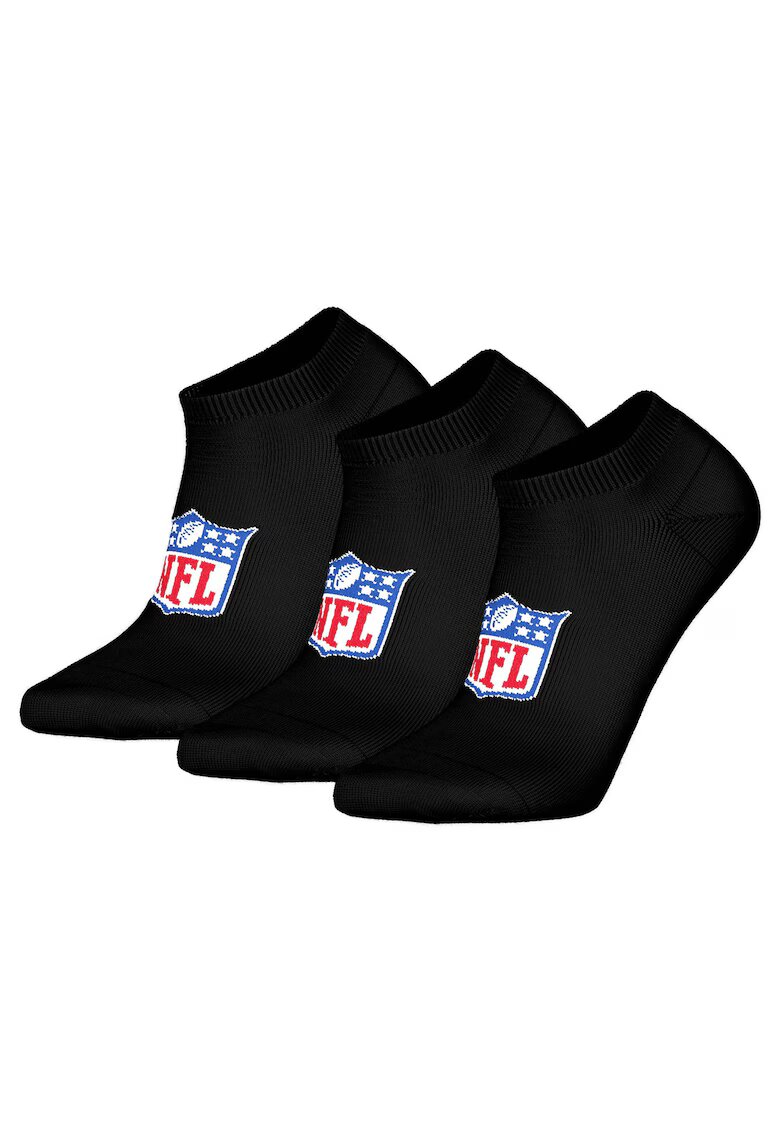 NFL Set de sosete pana la glezna - unisex - cu logo - 3 perechi - Negru