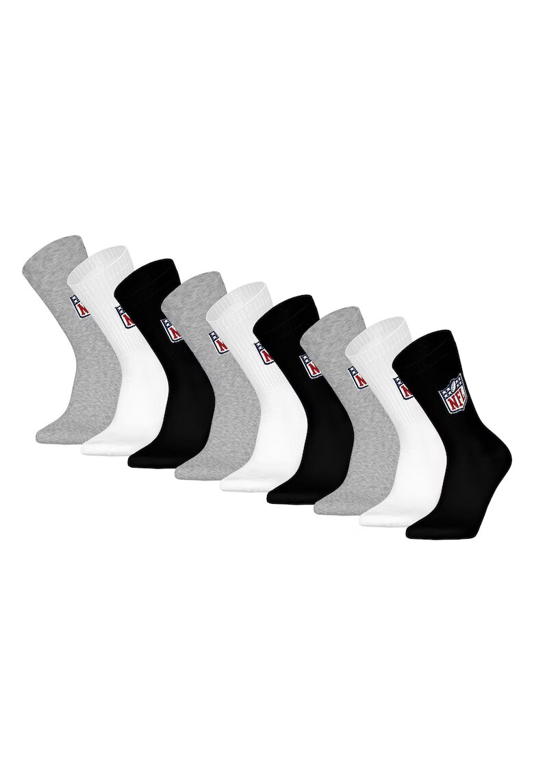 NFL Set de sosete unisex - 9 perechi - Alb/Negru/Gri