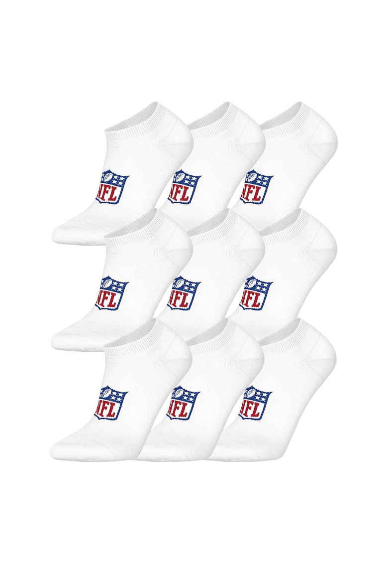 NFL Set de sosete unisex cu logo - 9 perechi - Alb