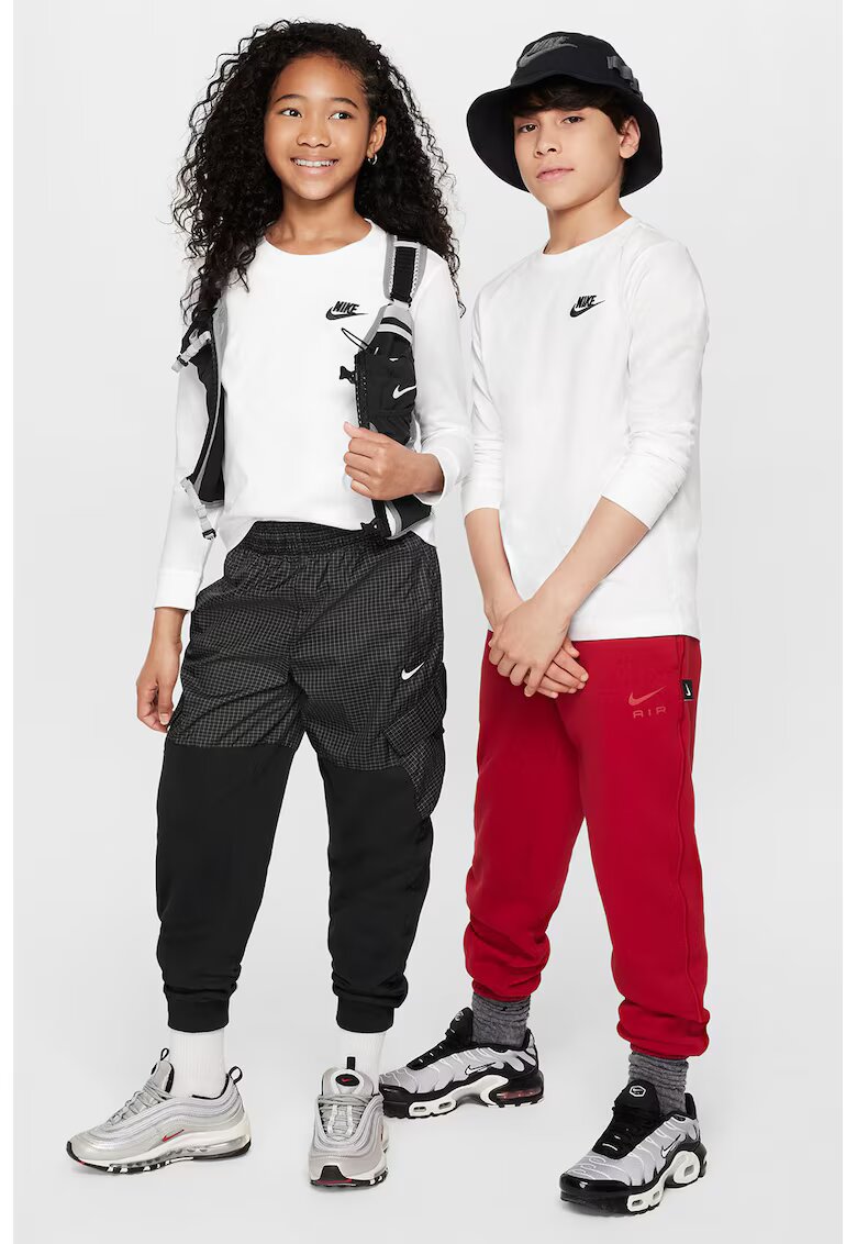 Nike Bluza cu decolteu la baza gatului si logo Futura - Alb/Negru