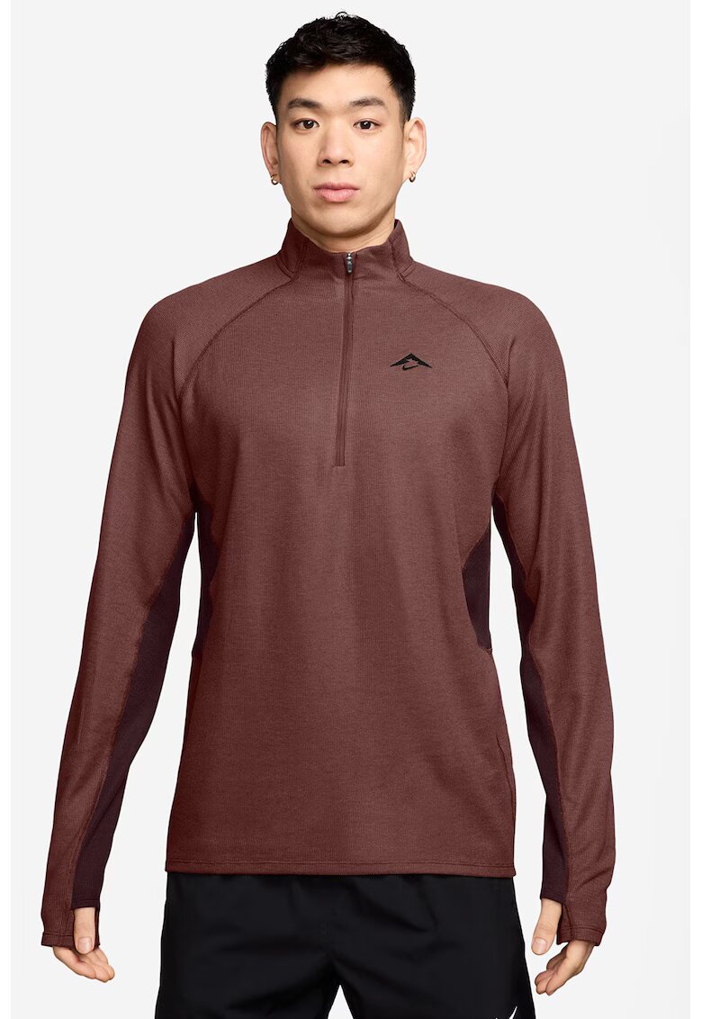 Nike Bluza cu fermoar scurt pentru alergare pe teren accidentat - Maro