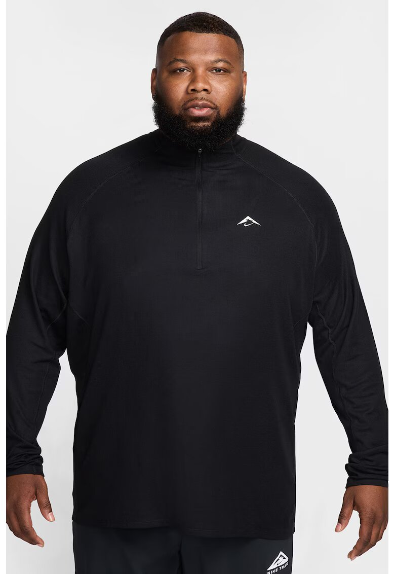 Nike Bluza cu fermoar scurt pentru alergare pe teren accidentat - Negru