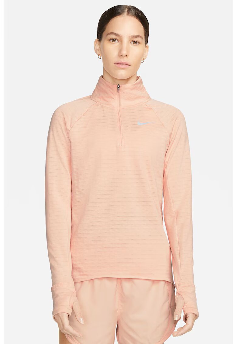 Nike Bluza cu tehnologie Therma-Fit si fermoar pentru alergare Element Therma-Fit - Piersica