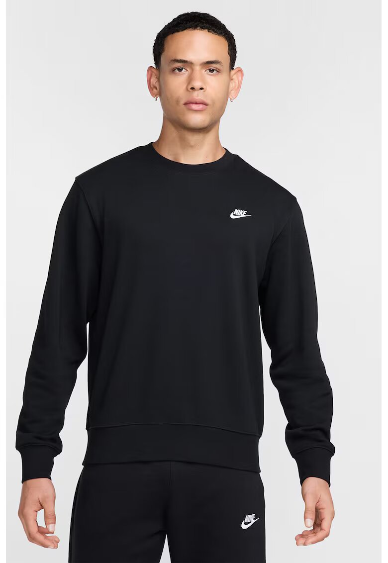 Nike Bluza de trening cu decolteu la baza gatului si logo brodat - Negru