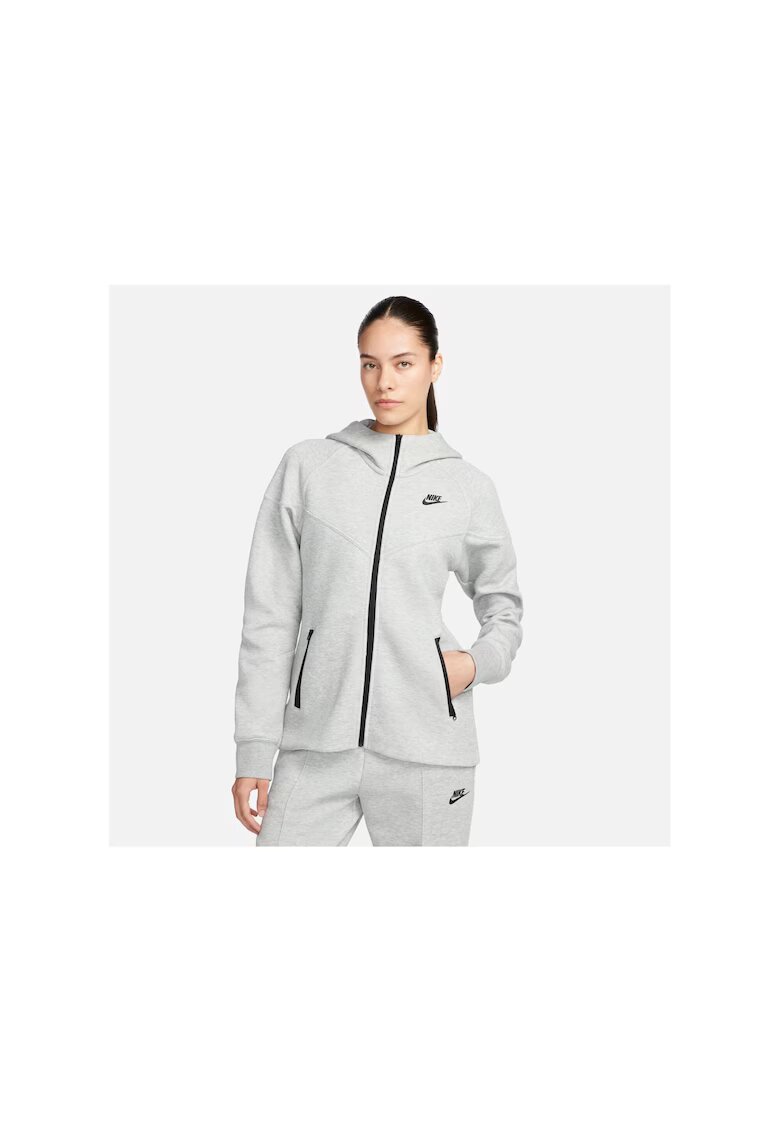 Nike Bluza sport - W Nsw Tech Fleece Wr Fz Hdy Heather Grey/Black -