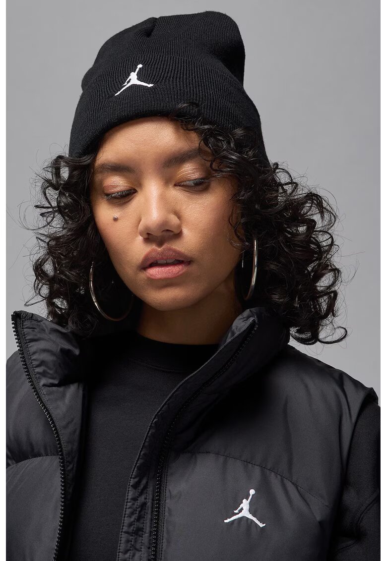 Nike Caciula unisex cu detaliu cu model monograma - Alb/Negru