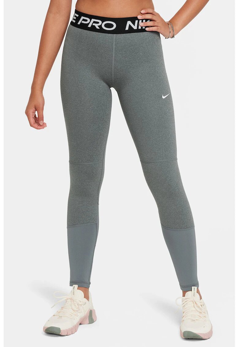 Nike Colanti cu tehnologie Dri-Fit - pentru fitness - Alb/Negru/Gri melange