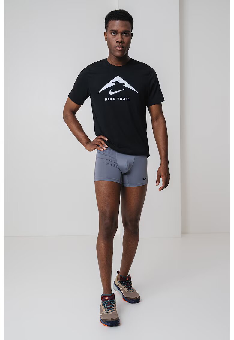 Nike Colanti scurti cu logo - pentru fitness - Gri inchis