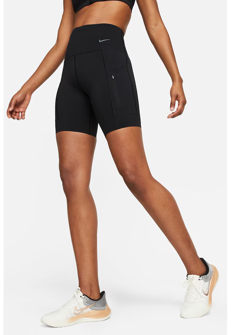 Nike COlanti scurti cu talie inalta pentru fitness Go Dri-Fit - Negru