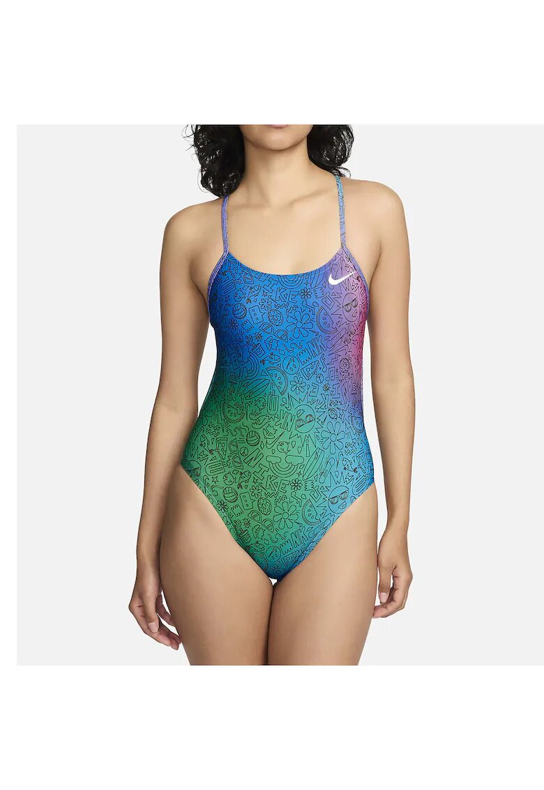 Nike Costum inot piscina femei Multi Print Cutout One Piece - Multicolor