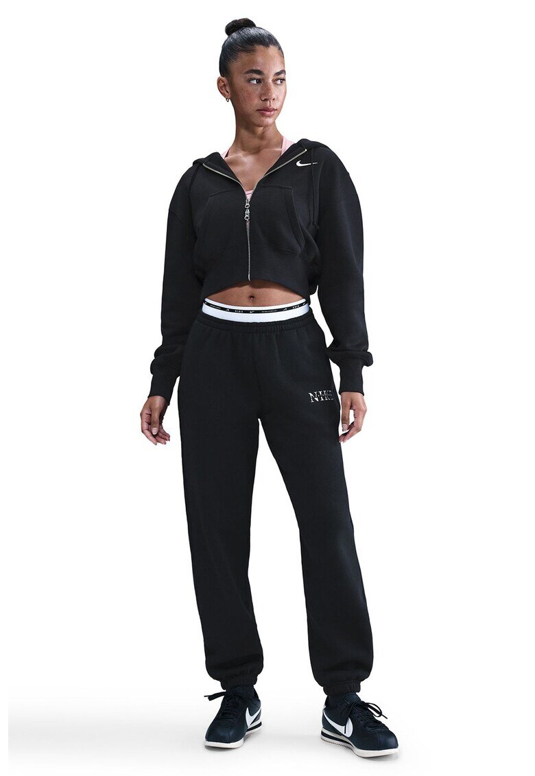 Nike Hanorac crop cu fermoar - Gri antracit