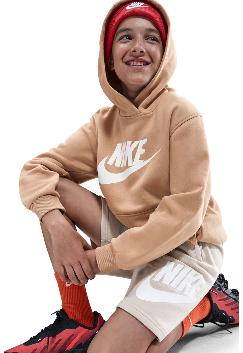Nike Hanorac cu buzunar kangaroo Sportwear Club - Alb/Bej
