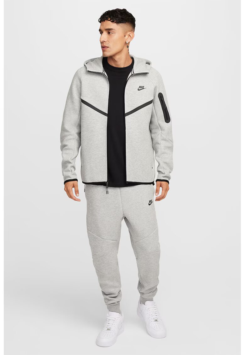 Nike Hanorac cu fermoar si logo Windrunner - Gri deschis melange