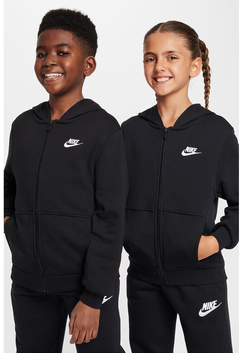 Nike Hanorac cu fermoar Sportswaer Club - Negru/Alb optic