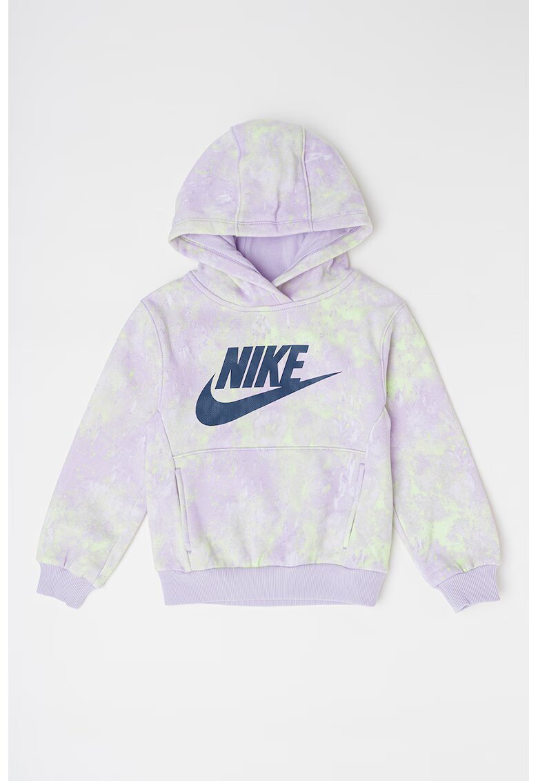 Nike Hanorac cu imprimeu logo si buzunar kangaroo - Lila/Verde menta