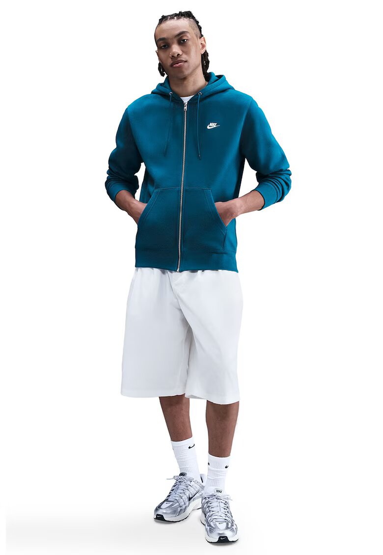Nike Hanorac cu logo si detaliu logo Club - Albastru petrol