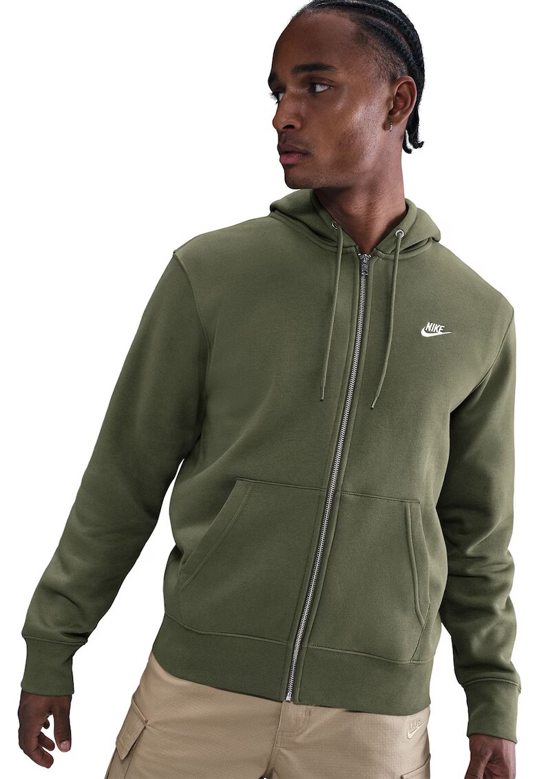 Nike Hanorac cu logo si detaliu logo Club - Kaki pal