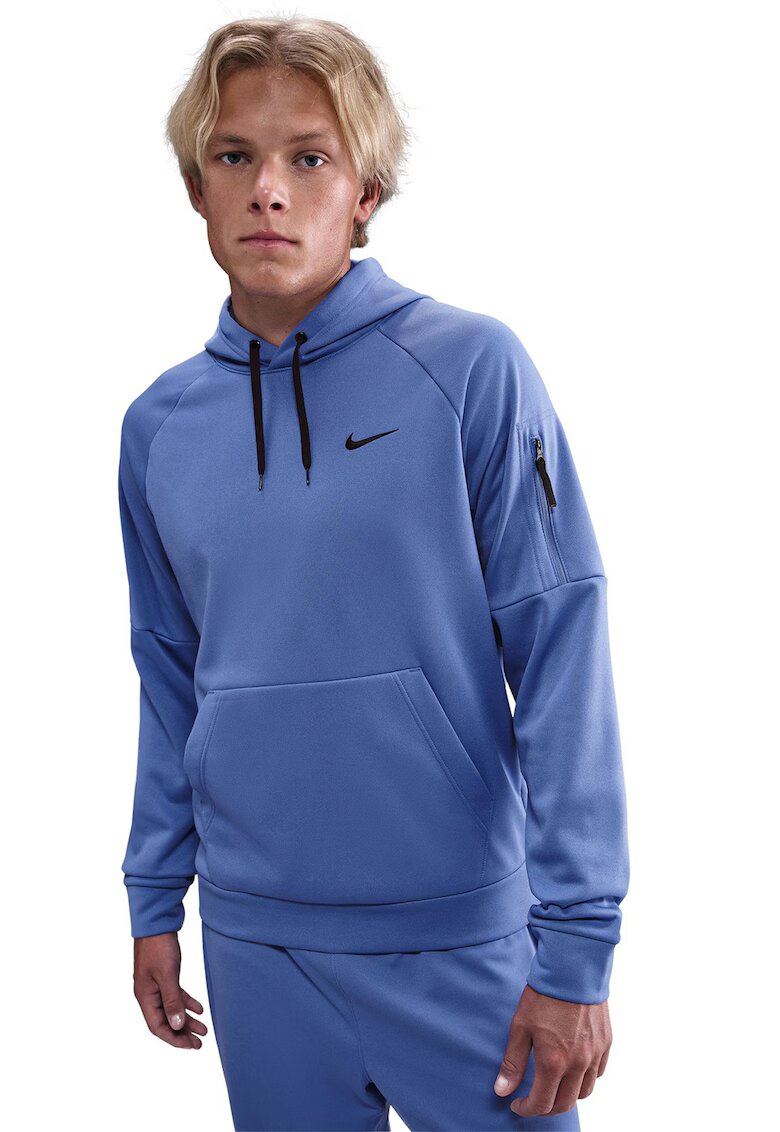 Nike Hanorac cu maneci raglan - pentru fitness Therma - Albastru deschis
