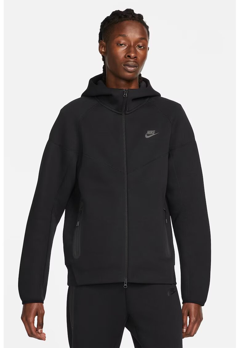 Nike Hanorac din amestec de bumbac - cu fermoar - Negru stins