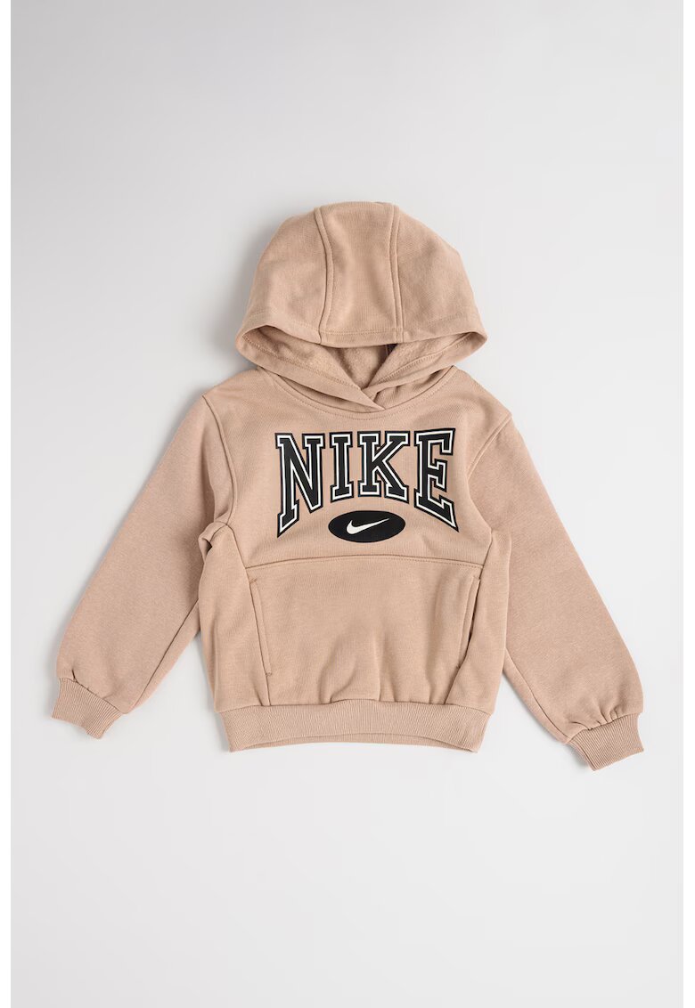 Nike Hanorac din amestec de bumbac cu imprimeu - Negru/Maro nisip