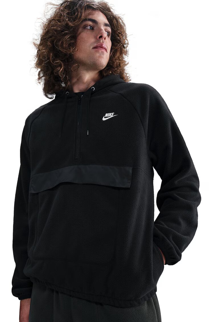 Nike Hanorac din material fleece cu maneci raglan Club - Negru