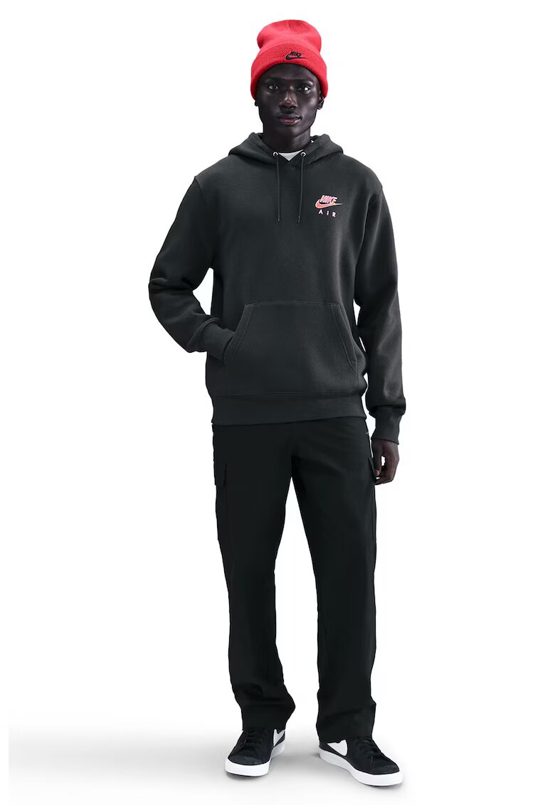 Nike Hanorac lejer cu imprimeu pe partea din spate Club - Negru
