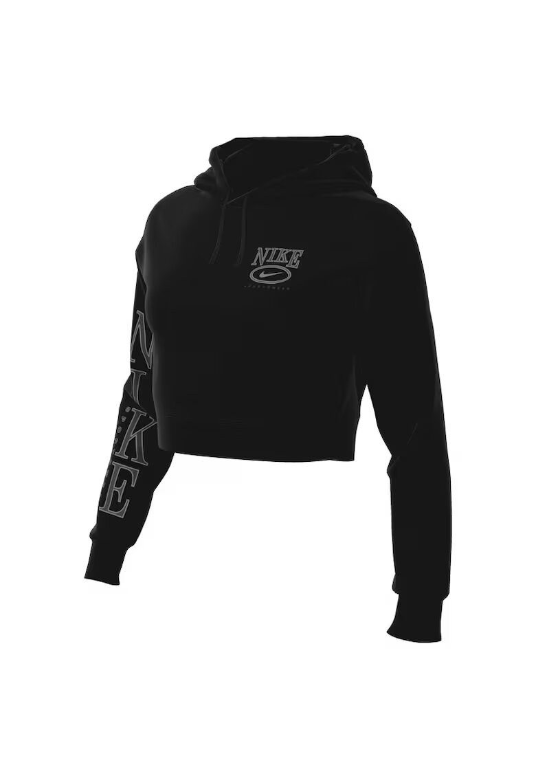 Nike Hanorac pentru Femei - w nsw club flc os gx crp hdy - HJ0925-010 - Negru - Negru