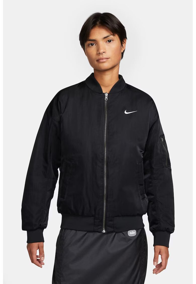 Nike Jacheta bomber cu detalii cu fronseuri - Negru