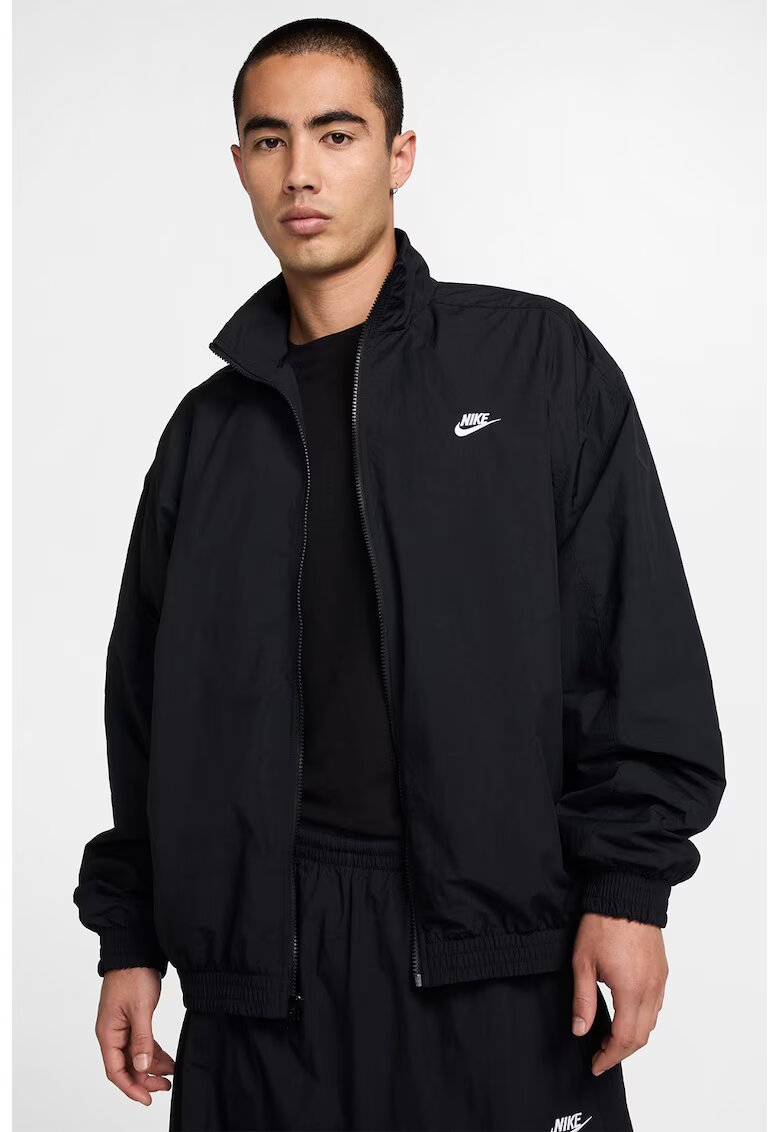 Nike Jacheta bomber cu fermoar CLUB - Alb/Negru