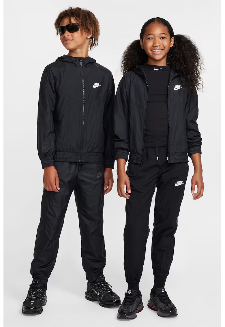 Nike Jacheta cu buzunare cu fermoar si gluga - Negru