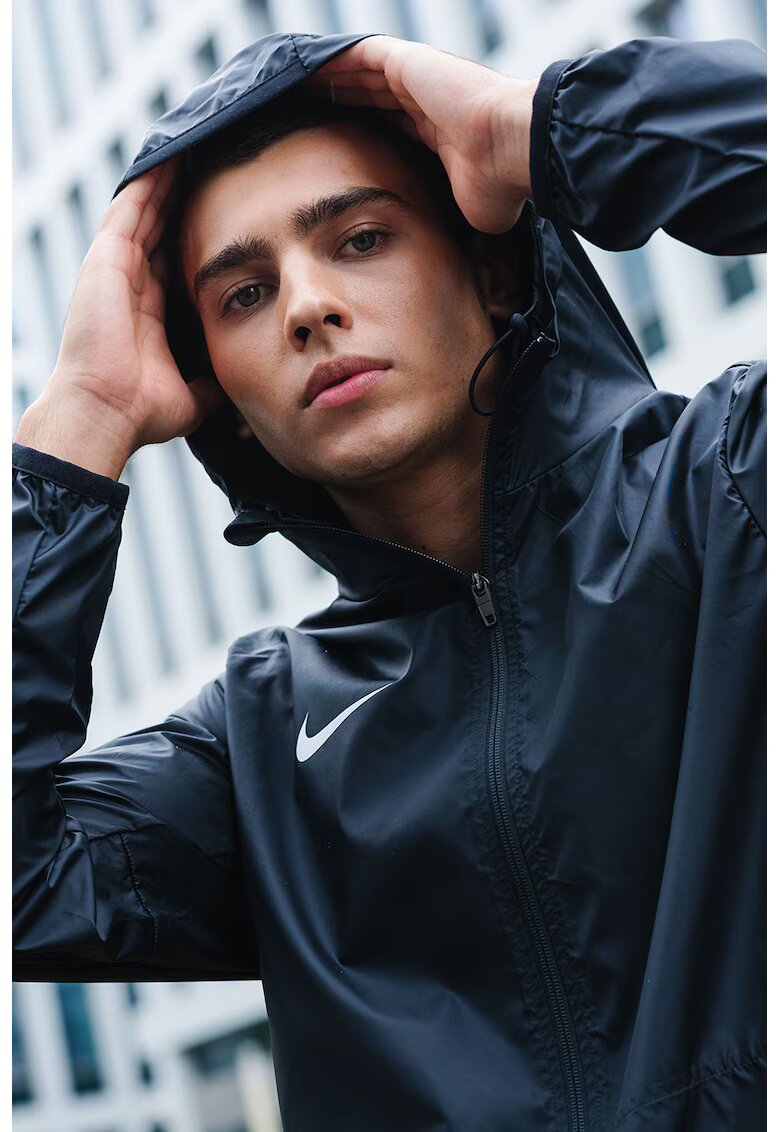 Nike Jacheta cu gluga si fermoar - pentru fotbal - Alb/Negru