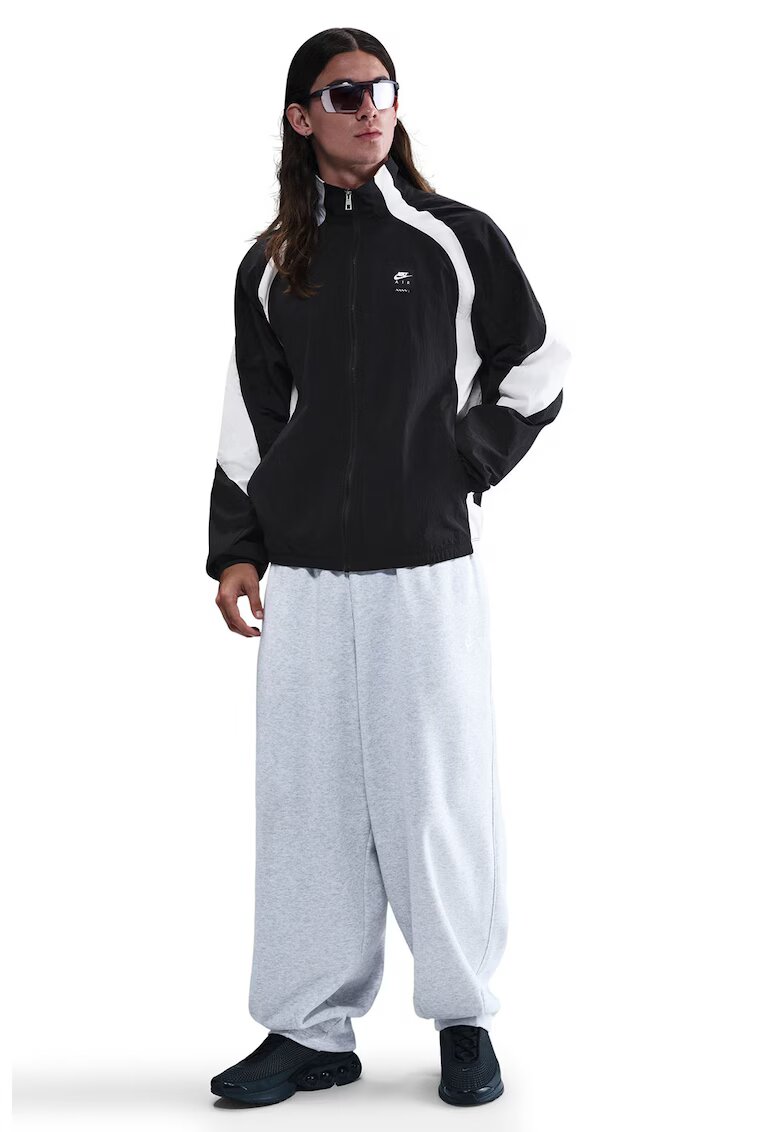 Nike Jacheta cu logo si fermoar - Alb/Negru