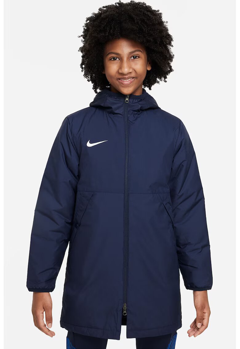 Nike Jacheta cu logo si gluga - pentru fotbal - Albastru inchis