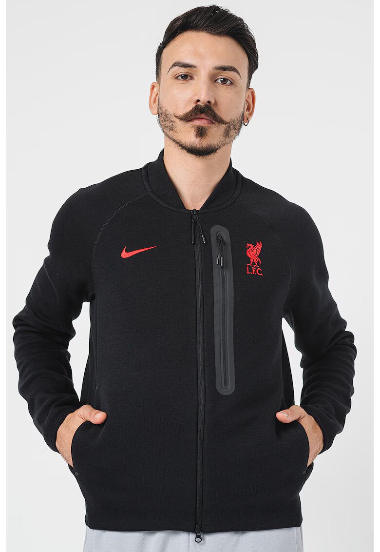 Nike Jacheta cu maneci raglan - pentru fotba - Negru/Rosu vermillion